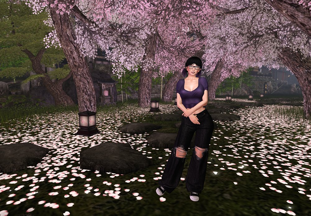 Image: My avatar in a Cherry Blossom Garden