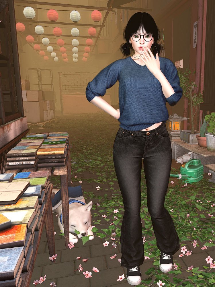 My avatar visiting a strange alley in a virtual world. 