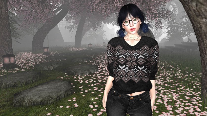 My avatar in a tranquil garden.